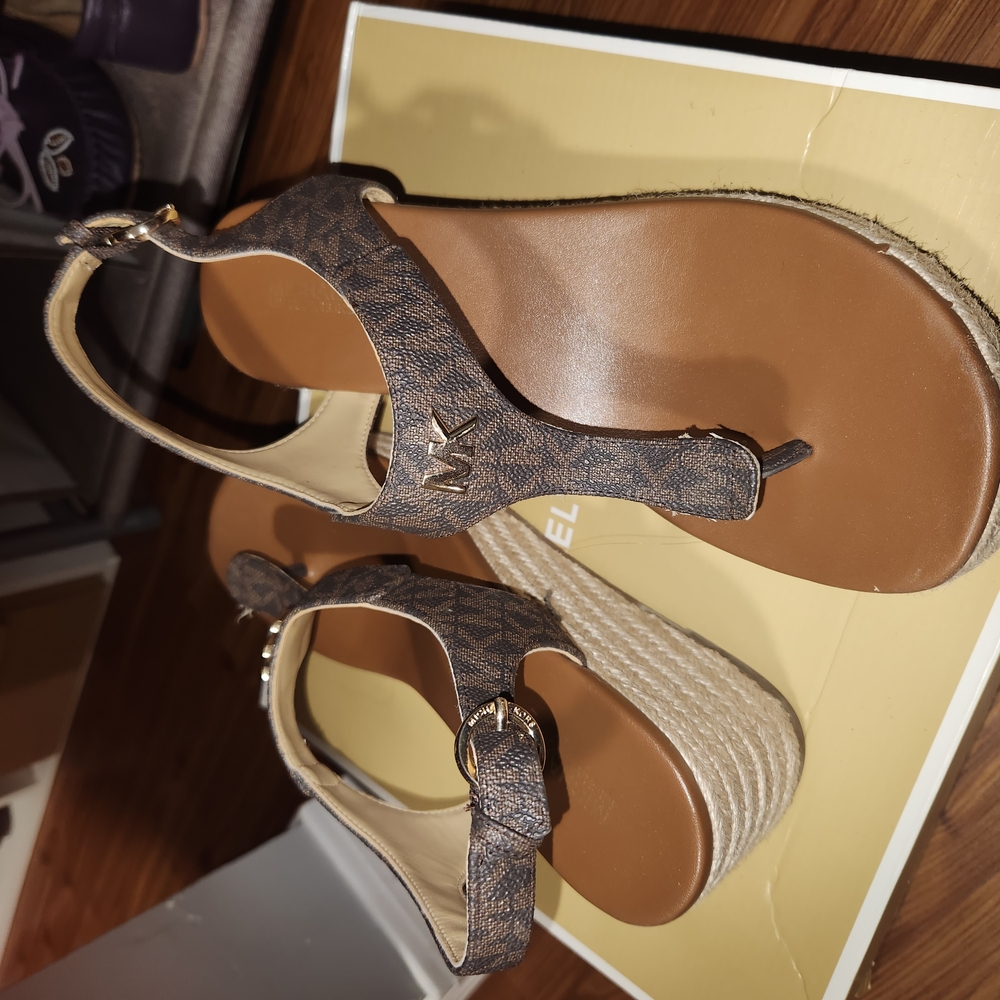 Michael Kors Brown Espadrille Shoes with Textured Design